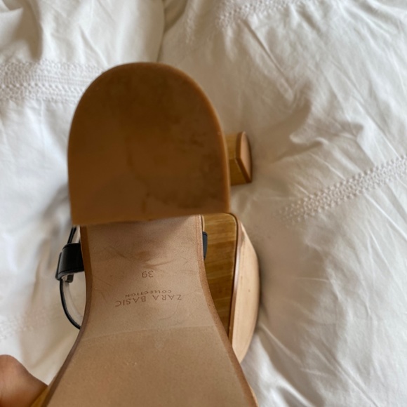 Beige and black Zara platform sandal size 8 - Picture 6 of 6